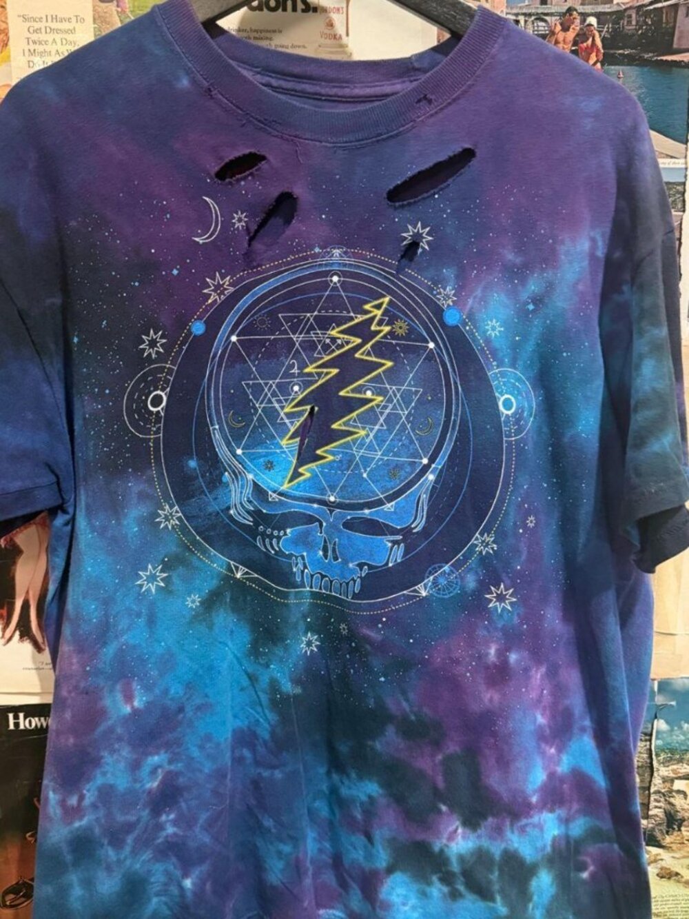 Liquid Blue Grateful Dead Cosmic Charlie Tee Blue Galaxy L